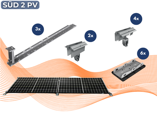 SL RACK Fast Flat Süd Flachdach-Montagesystem für 2 PV-Module
