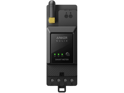Anker SmartMeter mit LCD-Display und Stromanschlüssen zur Energieüberwachung