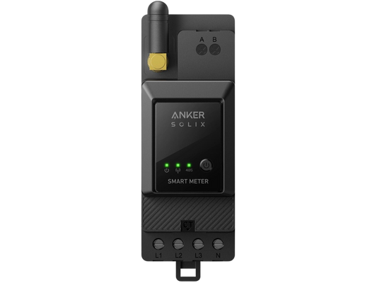Anker SmartMeter mit LCD-Display und Stromanschlüssen zur Energieüberwachung